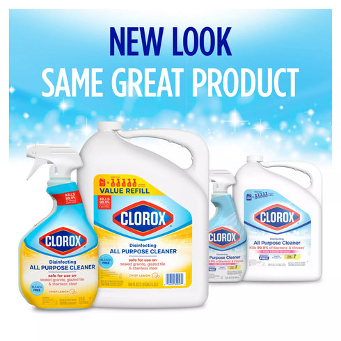 Clorox Disinfecting All Purpose Cleaner - Crisp Lemon, 32 oz. Spray & 180 oz. Refill